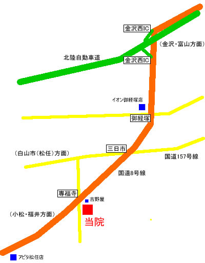 西インターからの地図
